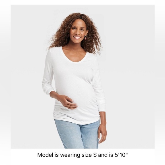 Isabel Maternity by Ingrid & Isabel white long sleeve tee size XS - Picture 1 of 5